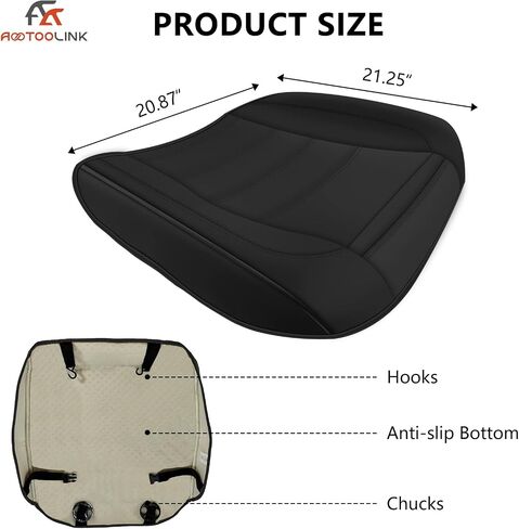 2 Pack Faux Leather Front Car Seat Covers Bottom Seat Cushion Covers, Anti-Slip Full Wrap Protection with Storage Pocket, Heavy Duty Universal Fit for Most Vehicles, Sedan, Truck, SUV in Kuwait
