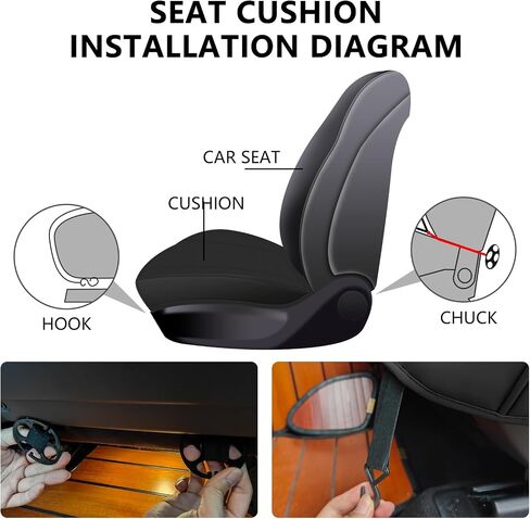 2 Pack Faux Leather Front Car Seat Covers Bottom Seat Cushion Covers, Anti-Slip Full Wrap Protection with Storage Pocket, Heavy Duty Universal Fit for Most Vehicles, Sedan, Truck, SUV in Kuwait