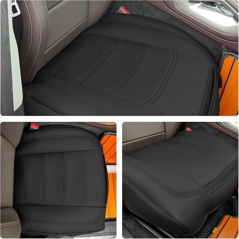 2 Pack Faux Leather Front Car Seat Covers Bottom Seat Cushion Covers, Anti-Slip Full Wrap Protection with Storage Pocket, Heavy Duty Universal Fit for Most Vehicles, Sedan, Truck, SUV in Kuwait