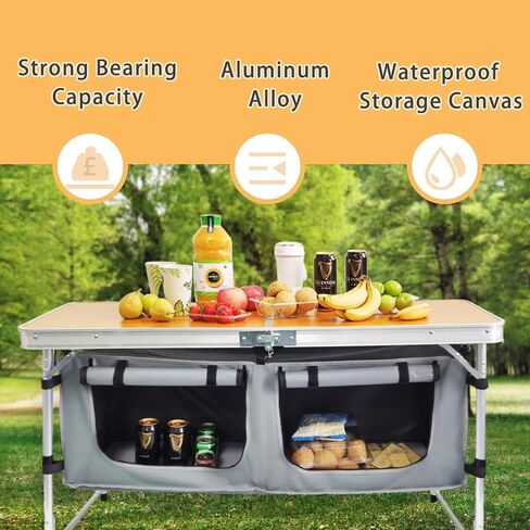 Camping Folding Aluminum Table with Adjustable Legs for Outdoor Travel Beach, Backyards, BBQ, Party and Picnic Foldable Table in Saudi Arabia