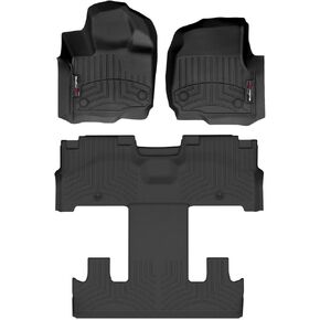 WeatherTech Custom Fit FloorLiners for Ford Expedition Max (2nd Row Bucket Seats) - Full Set (441665-1-5), Black