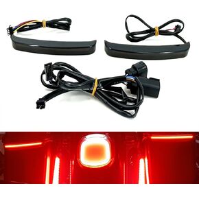 دراجة نارية Saddlebag Light Light Running Brake Sequential Transless LED مصباح LED مناسب لـ Harley Touring Street Gilde Road Road Gilde Electra Glide Ultra Limited 2014-2024 (Smoke Lens)