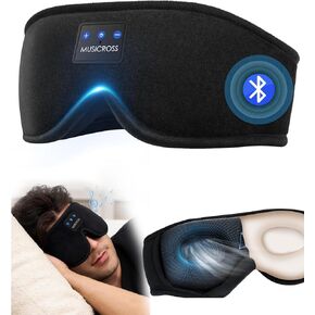 Bluetooth Sleep Mask with Headphones, 3D Bluetooth Eye Mask for Sleeping Built-in HD Speakers for Side Sleepers, Sleeping Mask with Bluetooth Headphones for Meditation,Office,Travel