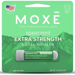 MOXĒ Extra Strength Spearmint Nasal Inhaler | Powerful Menthol & Spearmint for Instant Sinus Relief | Made in The USA | Maximum Strength Aromatherapy for Clear Breathing & Congestion Support