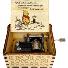 Wooden Music Box with Winnie The Pooh Design, Musical Gift for Children and Friends (wooden1)
