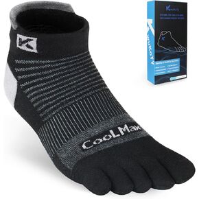 4 أزواج Coolmax Core Lightweight Sport Toe الجوارب الجوارب في الكاحل