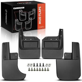 A-Premium Set of 4PCS Mud Flaps Splash Guards Mudguards Mudflaps with Hardware Kits Compatible with Jeep JT Series Gladiator 2020 2021 2022 2023 2024, Front and Rear (Driver and Passenger Side)
