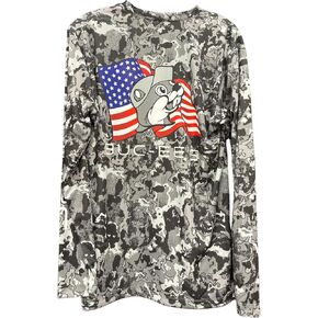 Buc-ee's Long Sleeves T-Shirt (US, Alpha, Medium, Regular, Regular, Camouflage)