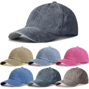 7 Pieces Unisex Vintage Washed Distressed Baseball Hat Baseball Cap Twill Adjustable Dad Hat