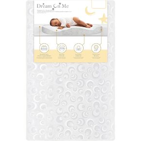 Dream On Me 2-in-1 Breathable Two-Sided 3" Portable Mini Crib Mattress, Greenguard Gold Certified, Vinyl and Breathable Fabric, White in Saudi Arabia