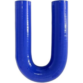 180 Degree U Bend Shape Silicone Coupler Hose 1.5" ID (38mm) 4-Ply Reinforced Universal Silicone Elbow Pipe for Intake Hose Radiator Turbo Coupling Blue
