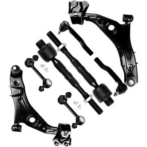 8-PC SET Suspension Kit fit 2007-2014 for Ford Edge for Lincoln MKX Front Lower Control Arm and Ball Joint Outer Inner Tie Rod End Sway Bar Link