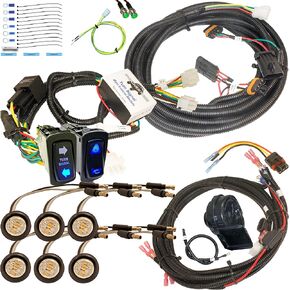 توصيل وتشغيل Turn Signal Street Legal Kit: Rocker Switch ، Horn ، Hazard لـ 19+ Polaris Ranger 1000 Blue Backlight