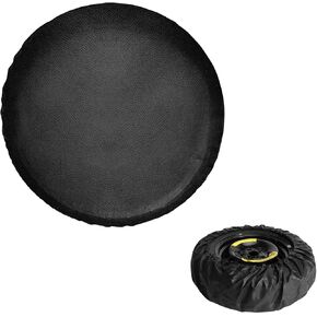 PVC Leather Spare Tire Cover, Waterproof Tire Protector Fits Wheel Diameter 25.5-27 inch, Dustproof Tough Tire Wheel Soft Protective Covers for RV Truck Trailer SUV Camper