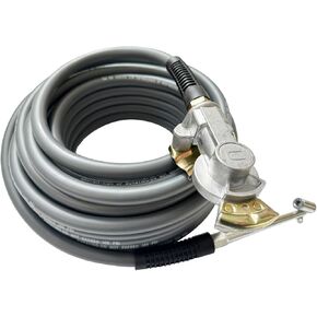 Truck Tire Inflator Kit 3/8" x 50 Ft Hybird Air Hose, 1/4" Chuck and 1/2" NPT Universal Gladhand Connection for Semi Truck,Gray