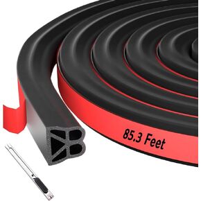 Car Door Rubber Seal Strip Automotive Weather Stripping Double Layer Auto Weatherstrip Universal Self Adhesive Soundproof Sealing Strip for Cars Truck Rv Pickup(16.4FT)