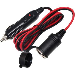Kuncan 12ft Car Careette Socket Lighter Cable مع سدادة من الذك
