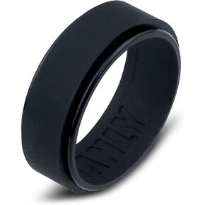 Manly Bands: Men's Silicone Rings and Wedding Bands - 8mm Silicone Rings for Him - Comfortable and Safe Solution for Exercise, Yard Work, And Manual Labor