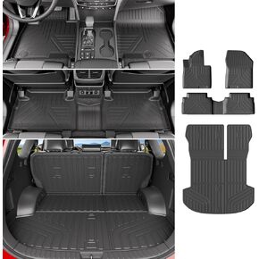powoq Cargo Mat Compatible with 2019-2020 Santa Fe Cargo Liner Trunk Mat TPE Backrest Trunk Liner Replacement for 2019 2020 Santa Fe Accessories