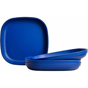 Re Play Made in USA Recycled Products, Set of 4 (9" Heavy Duty Dining Plate, Lime) Great for Outdoor, Camping, Party, Tailgating or Everyday Dining in Kuwait