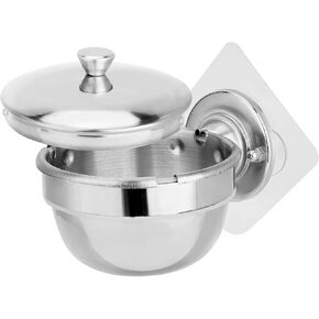 Wall-Mounted Cigarette Ashtray with Lid, Stainless Steel Smoking Ashtray for Toilet Smokers, Indoor Windproof Ash Tray for Bathroom Living Room Hotel Compartment (Sliver)