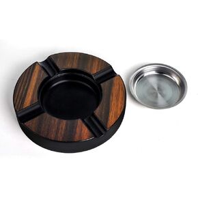 PREMIUM CIGAR ASHTRAY WITH 4 CIGAR HOLDER SLOTS | WOODEN CIGAR ASHYTRAYS OUTDOOR WITH ELEGENT FINISH | BEST MENS GIFT | CIGAR GIFTS FOR MEN | CIGAR ASHTRAY OUT DOOR PATIO