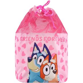 Bluey Backpack | Bingo Girls Beach Bag | Summer Girls Bag For Swimming | Drawstring Bags For Kids | One Size | Pink