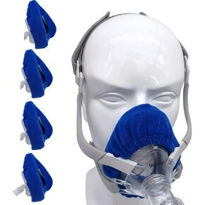 4 حزم F20 CPAP قناع الطائرات متوافقة مع قناع الوجه الكامل متوسطة الحجم F20 ، وناعمة وتنفس أداء الضغط الذي يبقيها مريحة (الأزرق) (الحجم: متوسطة)