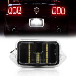 LED License Plate Light Lamp Assembly Compatible with Fo-rd Mus-tang 2005 2006 2007 2008 2009, Fo-rd Mus-tang Led Rear Tag Lamp, 6000K White Lights, 1 PCS