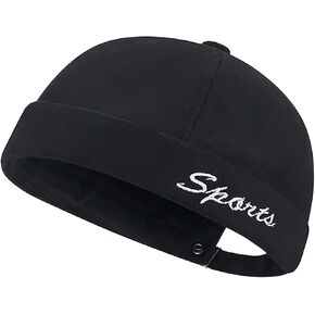 Retro Brimless Skullcap Hat Docker Cap,Sailor Worker Hat Beanie Hat for Mens