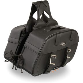 Milwaukee Leather SH611ZB Black Zip-Off PVC Throw Over Rounded Motorcycle Saddlebags - One Size