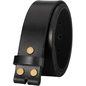 No Buckle Full Grain Leather Belt Men Women Fits With 1.5 Inch Buckle