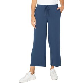 Liverpool Women's Plush Comfort Knit Pull on Wide Leg Crop Trouser