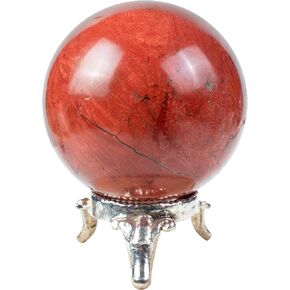 ZAICUS Noreena Jasper Sphere Ball with Metal Stand Gemstone Ball for Witchcraft and Decorative Balls Sculpture Figurine Home Decor Collection Gift Photography Crystal Sphere Decoration
