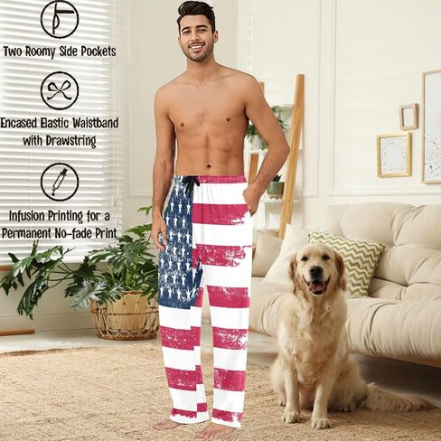 visesunny Stylish Floral Mens Pajama Pants 100% Cotton Soft Sleep & Lounge Pants PJ Bottoms with Pockets in Saudi Arabia