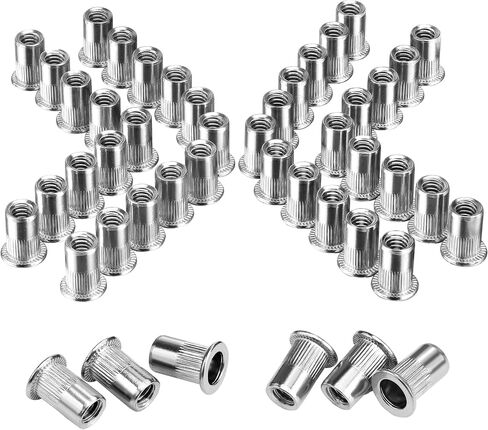 WORKPRO 220Pcs Metric Rivet Nuts, Zinc Plated Carbon Steel Flat Head Threaded Insert Nut with Knurled Body, Include Storage Case, 7 Sizes Rivnuts Assortment Kit-M3, M4, M5, M6, M8, M10, M12 in Saudi Arabia