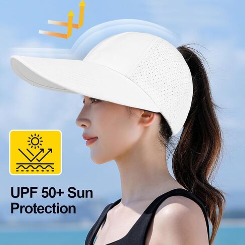 Large Wide Brim Criss Cross Ponytail Baseball Sun Hats for Women Mesh Summer Beach Cap for Outdoor Sports Travel in Saudi Arabia