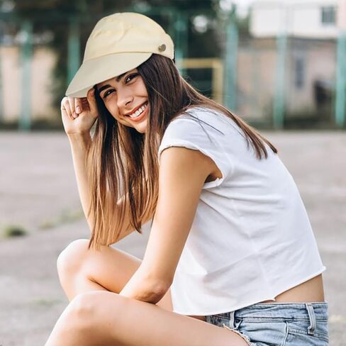 Sun Hat Wide Brim Hat Summer Foldable Hats Visor Ponytail Hat Women Head Accessories White in Saudi Arabia