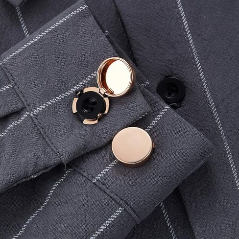Brass Round Cuff Button Cover 1 Pair Imitation Cuff Links Cufflinks for Men's Wedding Formal Shirt in Kuwait