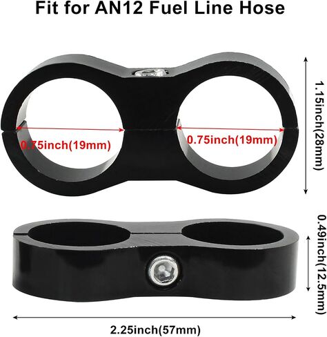 4 Pcs 10AN Hose Separator Clamp, AN10 Fuel line Mounting Clamps, Black Aluminum Hose Fitting Adapter in Saudi Arabia