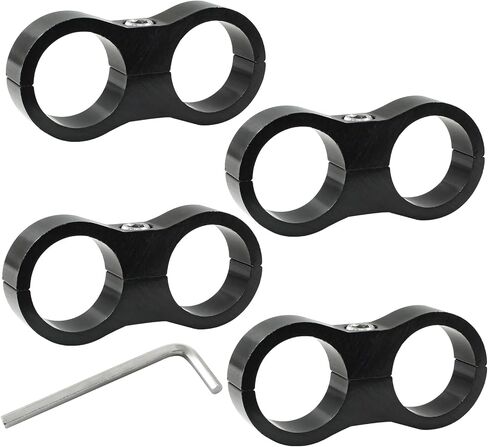 4 Pcs 10AN Hose Separator Clamp, AN10 Fuel line Mounting Clamps, Black Aluminum Hose Fitting Adapter in Saudi Arabia