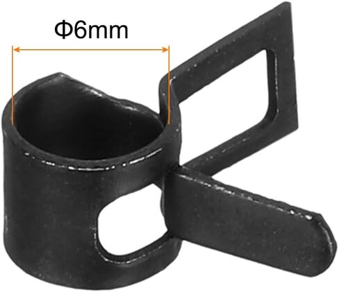 MECCANIXITY 50 Pcs Fuel Line Clamps Spring Band Hose Clamps, 9mm Silicone Air Tube Vacuum Hose Water Pipe Low Pressure Clamps Assortment Kit, Black in Saudi Arabia