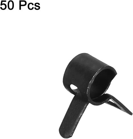 MECCANIXITY 50 Pcs Fuel Line Clamps Spring Band Hose Clamps, 9mm Silicone Air Tube Vacuum Hose Water Pipe Low Pressure Clamps Assortment Kit, Black in Saudi Arabia
