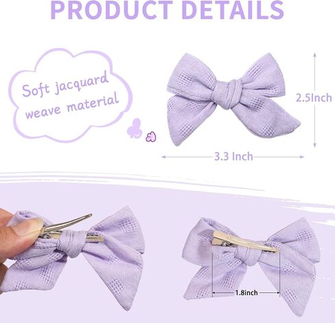 40 Pieces Girls Hair Bows Linen Fabric Bows Alligator Clips Hair Accessories for Little Girls Toddlers Kids and Teens in Kuwait