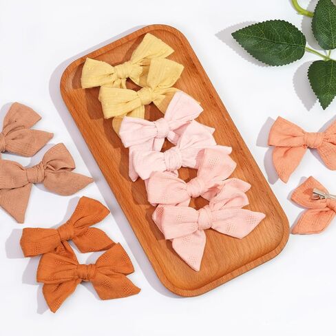 40 Pieces Girls Hair Bows Linen Fabric Bows Alligator Clips Hair Accessories for Little Girls Toddlers Kids and Teens in Kuwait