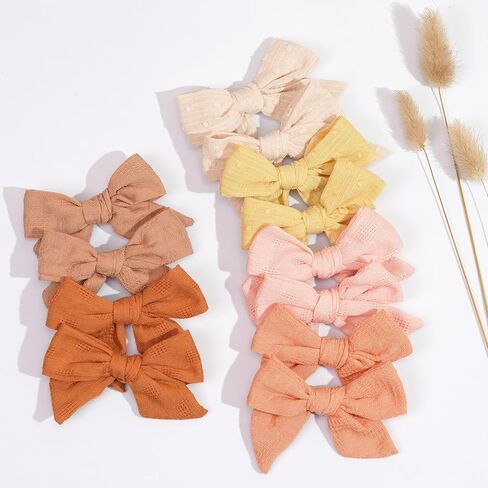 40 Pieces Girls Hair Bows Linen Fabric Bows Alligator Clips Hair Accessories for Little Girls Toddlers Kids and Teens in Kuwait