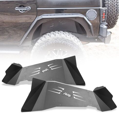 بطانات Fender الداخلية متوافقة مع Jeep Wrangler JK JKU UNLIMITED 2WD 4WD 2007-2018 ، FROKED ROAD ROAD POWDER STEEL STELL FRONT + 4PCs مع الملحقات in Kuwait