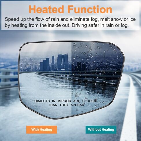 Senzeal Passenger Side Heated Mirror Glass Replacement for Honda Civic 2016-2021 Honda Envix 2018-2022 Honda Crider 2019-2022 76203-TEX-G01 (Right Side) in Saudi Arabia