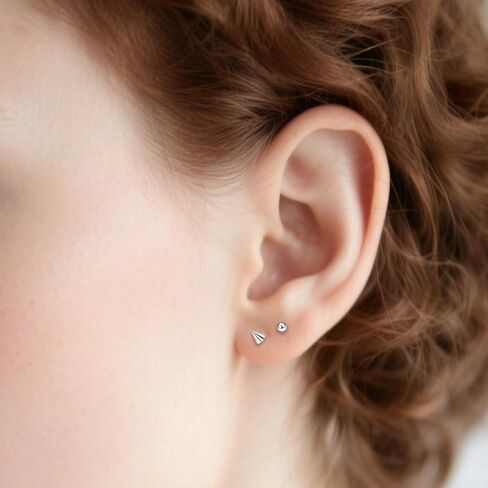 Ruifan Titanium Flat Back Lip Rings Internally Threaded Earrings Studs Nose Rings 20G 18G 16G 14G Ball Spike Tragus Cartilage Lobe Rook Helix Conch Labret Medusa Piercing Jewelry for Women Men 6PCS in Saudi Arabia