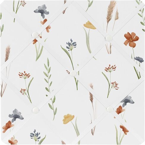 Sweet Jojo Designs Navy Blue and Pink Watercolor Floral Fabric Memory Memo Photo Bulletin Board - Blush, Green and White Shabby Chic Rose Flower in Saudi Arabia